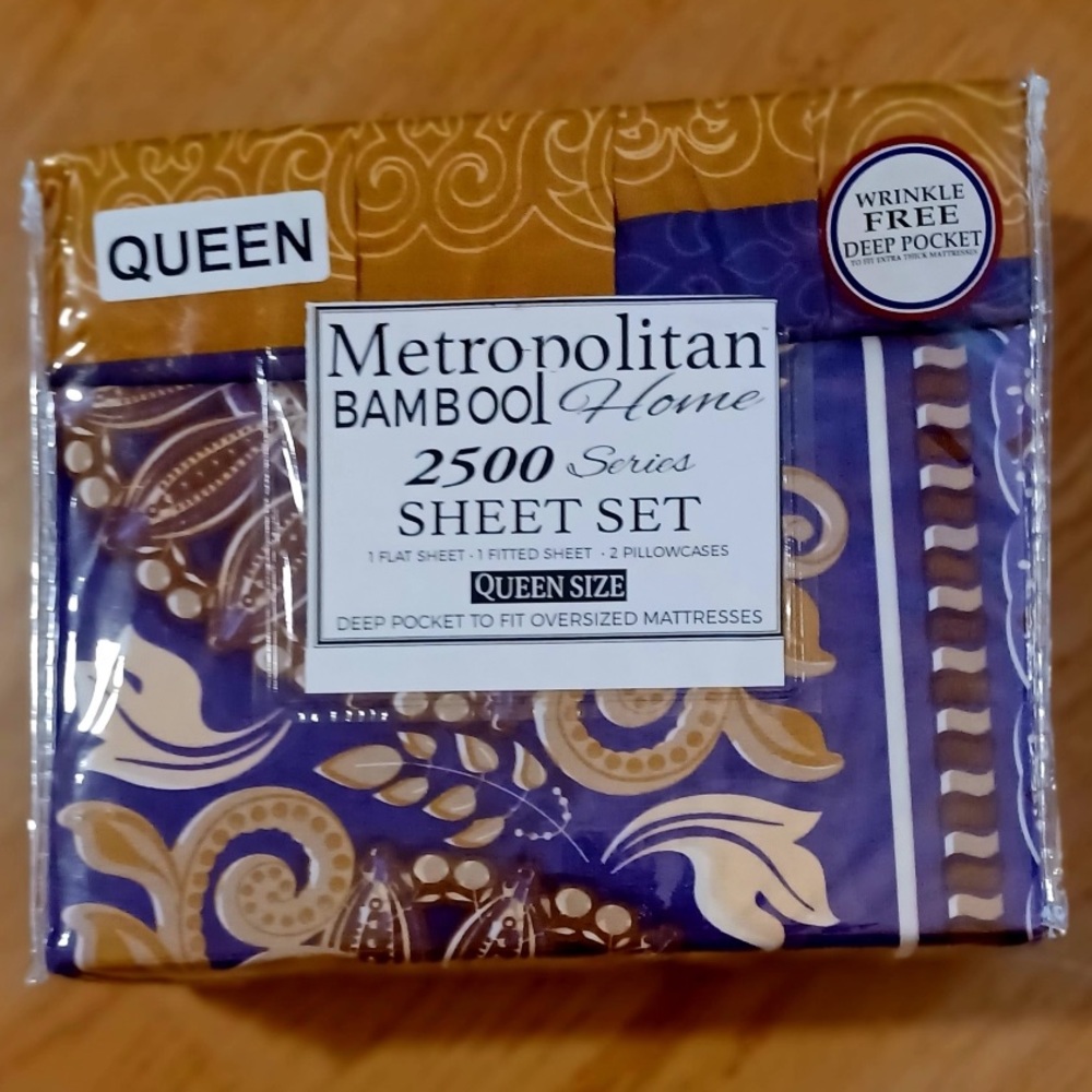 🆕NWT Metropolitan Bamboo Home 4-PC Sheet Set
